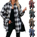 Plaid Shirt Women Spring Mid - length Loose Blouse Turndown Collar Shirt Clothing - MANDOTOS INTERNATIONAL0