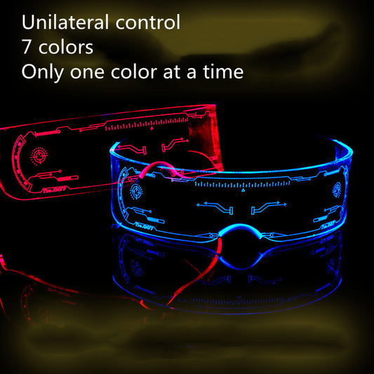 LED Luminous Glasses Party Bar Disco Punk Glasses Futuristic Style Festival Goggles Decoration Gifts - MANDOTOS