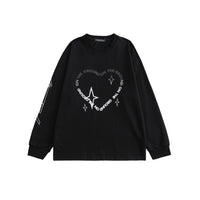 Women's Casual Long Sleeve Heart Tee