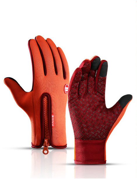 Winter Gloves Touch Screen Riding Motorcycle Sliding Waterproof Sports Gloves With Fleece - MANDOTOS
