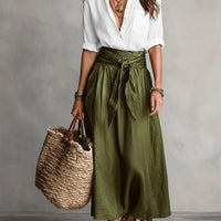 Button-Down Shirt & Straight Skirt Two-Piece Set - MANDOTOS INTERNATIONALTwo-Piece Set