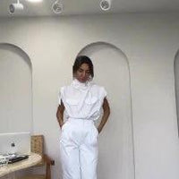 Shoulder Slimming Waist - slimming Belt Decoration Blouse And Pants - MANDOTOS INTERNATIONAL0