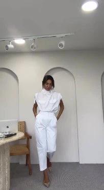 Shoulder Slimming Waist - slimming Belt Decoration Blouse And Pants - MANDOTOS INTERNATIONAL0