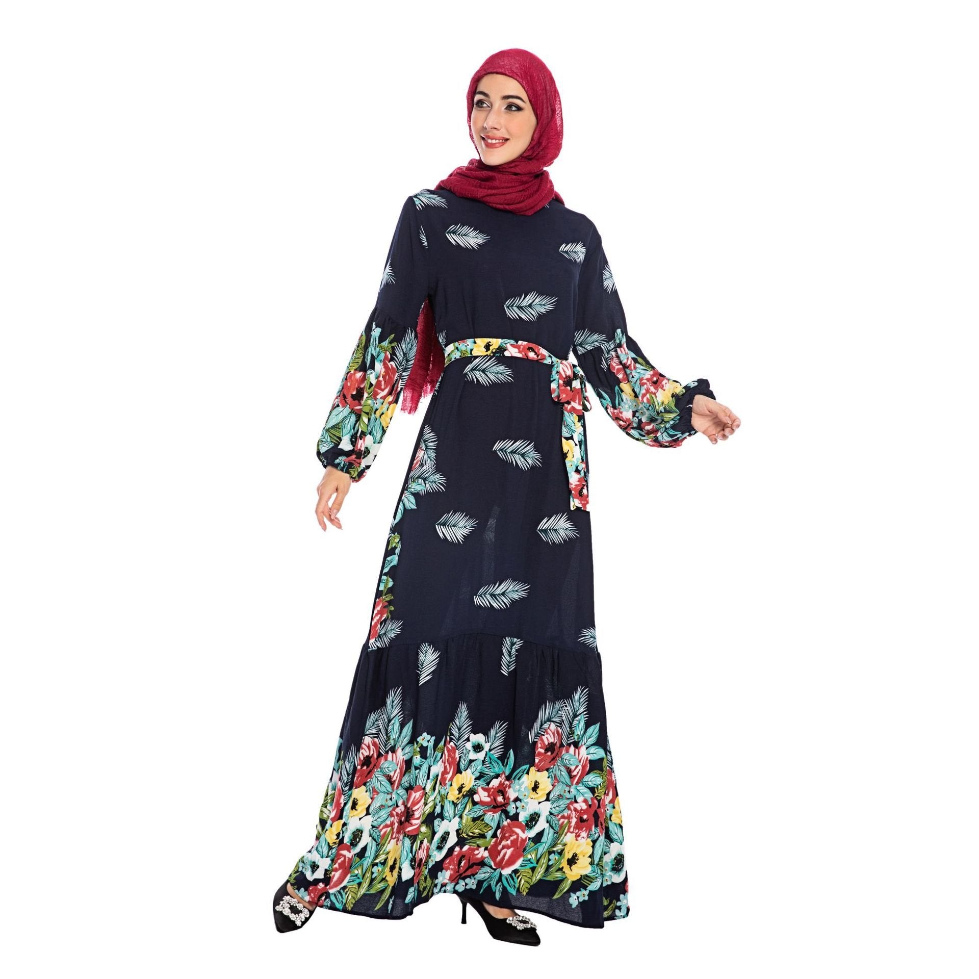 Euro-American Floral Swing Dress