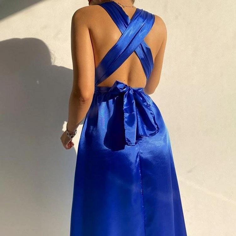 Wrap Hips Women Dresses Long Sleeve Female Robe Bodycon Neck MANDOTOS