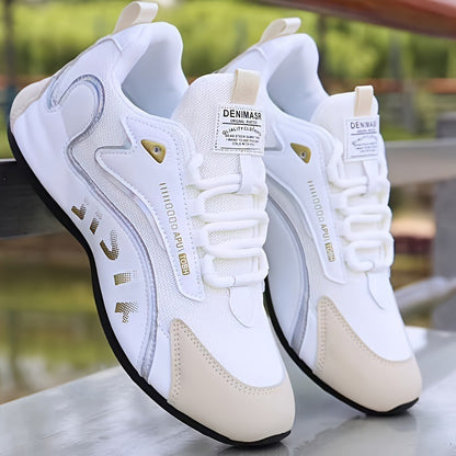 Fashion Colorblock Lace-up Sneakers For Men Breathable Low-top Dad Shoes Running Walking Sports Shoes - MANDOTOS