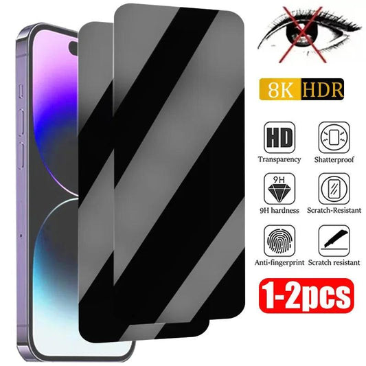 1-2PCS Privacy Screen Protector for iPhone 15 14 13 12 11 16 Pro Max Mini 7 8 Plus Anti-Spy Glass On iPhone SE 2020 2022 X XS XR - MANDOTOS
