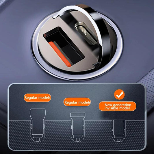 100W Mini Car Charger Lighter Fast Charging for iPhone QC3.0 Mini PD USB Type C Car Phone Charger for Xiaomi Samsung Huawei - MANDOTOS