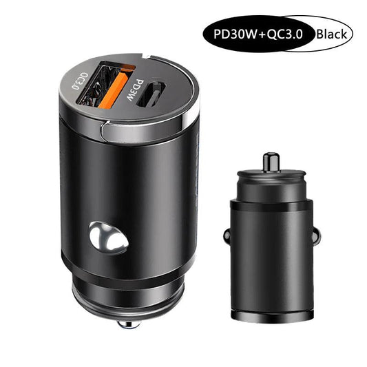 100W Mini Car Charger Lighter Fast Charging for iPhone QC3.0 Mini PD USB Type C Car Phone Charger for Xiaomi Samsung Huawei - MANDOTOS