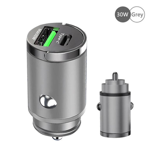 100W Mini Car Charger Lighter Fast Charging for iPhone QC3.0 Mini PD USB Type C Car Phone Charger for Xiaomi Samsung Huawei - MANDOTOS