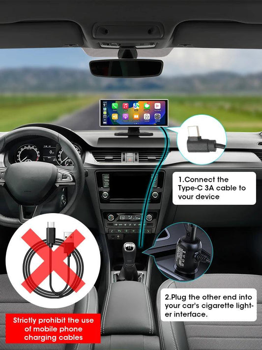 10/11.26 inch Dash Cam 4K Car DVR Wireless Carplay & Android Auto GPS Navigation Video Recorder Dashboard Dual Lens Wifi FM AUX - MANDOTOS
