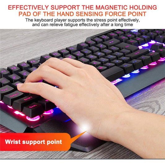 Gaming wired mechanical keyboard by Ancient Energy with RGB backlit black keys