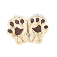 Winter Lovely Half Cover Paw Bear Cat Claw Gloves Short Finger MANDOTOS
