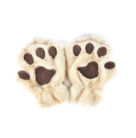 Winter Lovely Half Cover Paw Bear Cat Claw Gloves Short Finger MANDOTOS