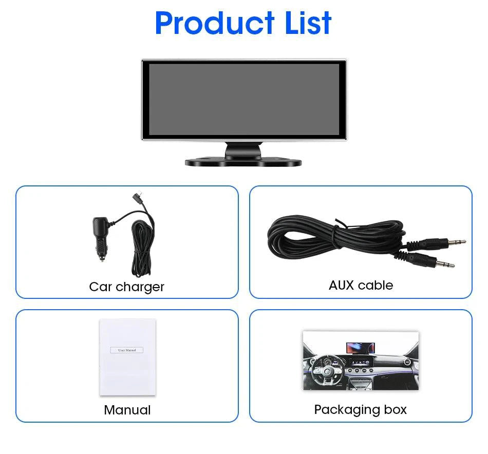 11.26 inch Car DVR 4K Dash Cam Dual Lens Wireless Carplay & Android Auto Video Recorder Monitor GPS Navigation 5G Wifi FM AUX - MANDOTOS