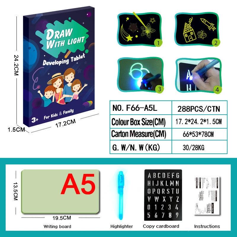 Educational Toy Drawing Pad 3D Magic 8 Light Effects Puzzle Board Sketchpad MANDOTOS