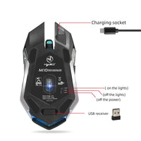 HXSJ new wireless mouse 2.4GPI gaming mouse glowing mouse MANDOTOS