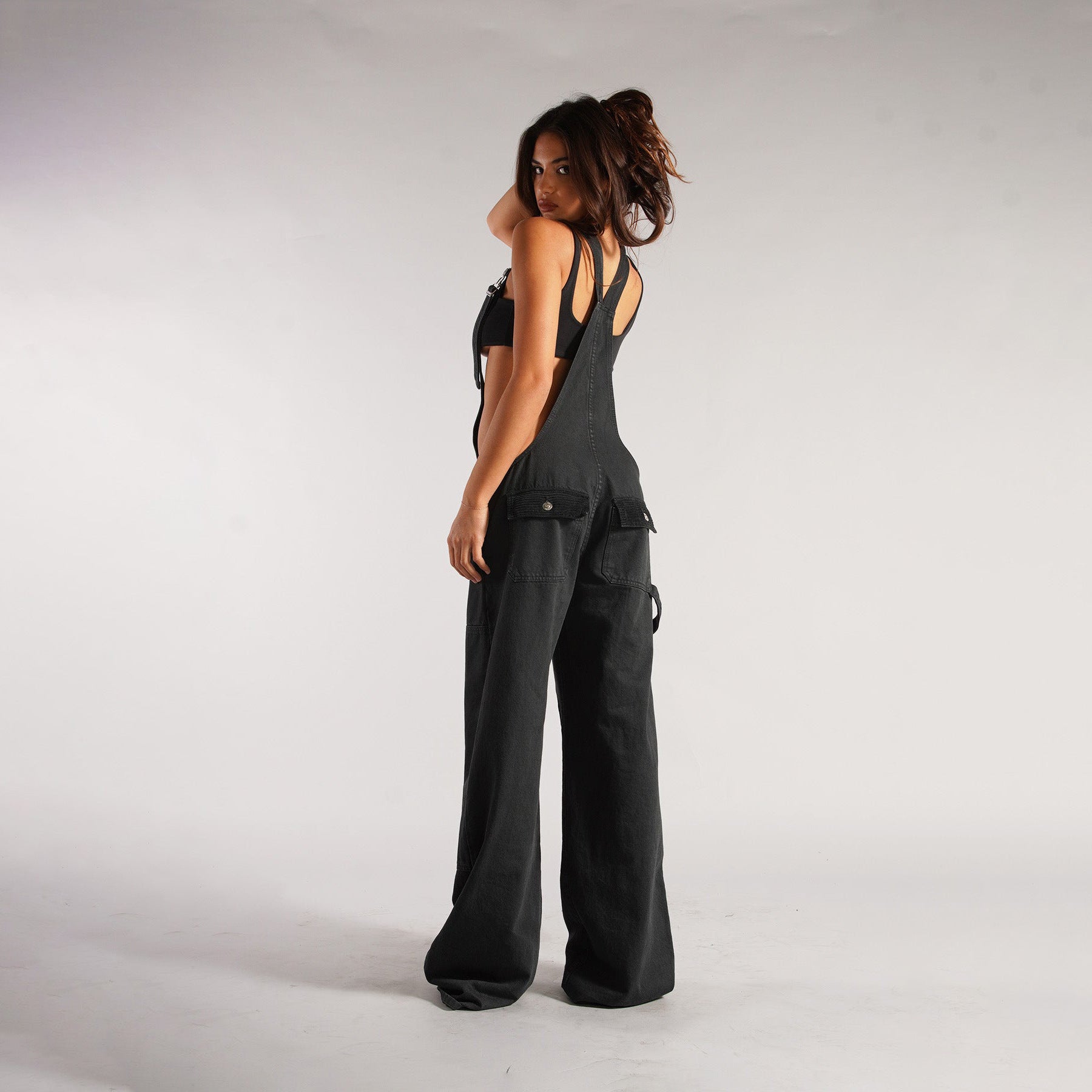 Y2K Zipper Denim Overalls With Pockets Fashion Loose Suspender Jumpsuit Streetwear Jeans Pants Womens Clothing - MANDOTOS