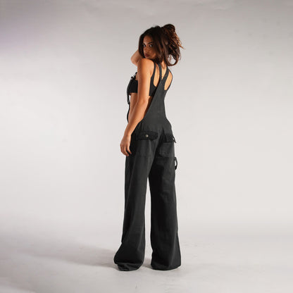Y2K Zipper Denim Overalls With Pockets Fashion Loose Suspender Jumpsuit Streetwear Jeans Pants Womens Clothing - MANDOTOS