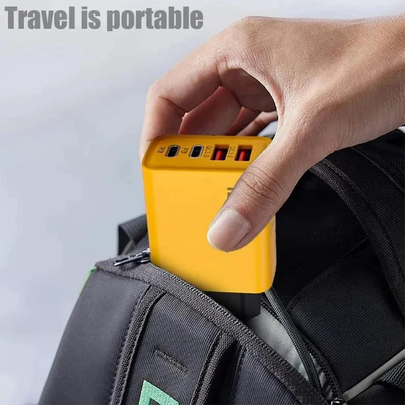 120W Fast Charging 4 Ports Mobile Phone Charger QC3.0 USB Type C Chargers Dual PD Wall Adapter EU/US/UK Plug for iPhone15 Xiaomi - MANDOTOS