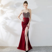 One-shoulder Banquet Temperament Mermaid Dress Suspenders