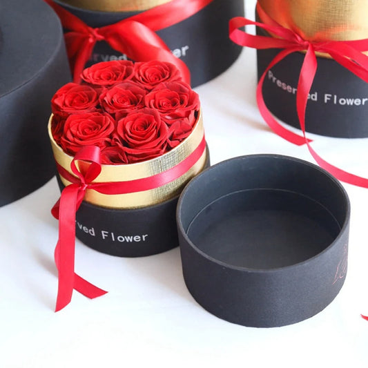 Eternal Roses In Box Preserved Real Rose Flowers With Box Set Valentines Day Gift Romantic Artificial Flowers - MANDOTOS