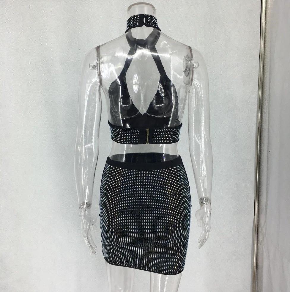 Women Diamonds Two Piece Set Dress MANDOTOS