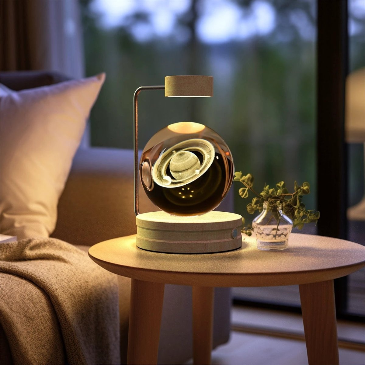 Crystal Ball Cosmic Dinosaur Indoor Night Light USB Power Warm Bedside Light Birthday Gift Night Lamp MANDOTOS