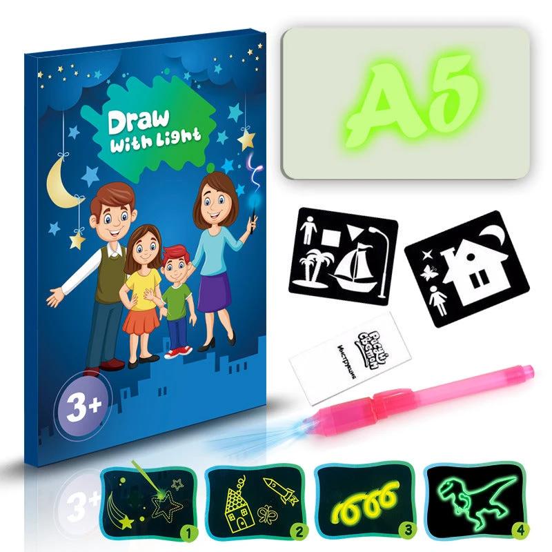 Educational Toy Drawing Pad 3D Magic 8 Light Effects Puzzle Board Sketchpad MANDOTOS