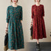Retro Blossom Cotton-Linen Maxi Dress