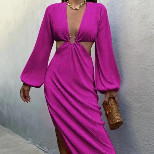 Autumn Fashion Pressed Pleated Waistless Women's Dresses MANDOTOS
