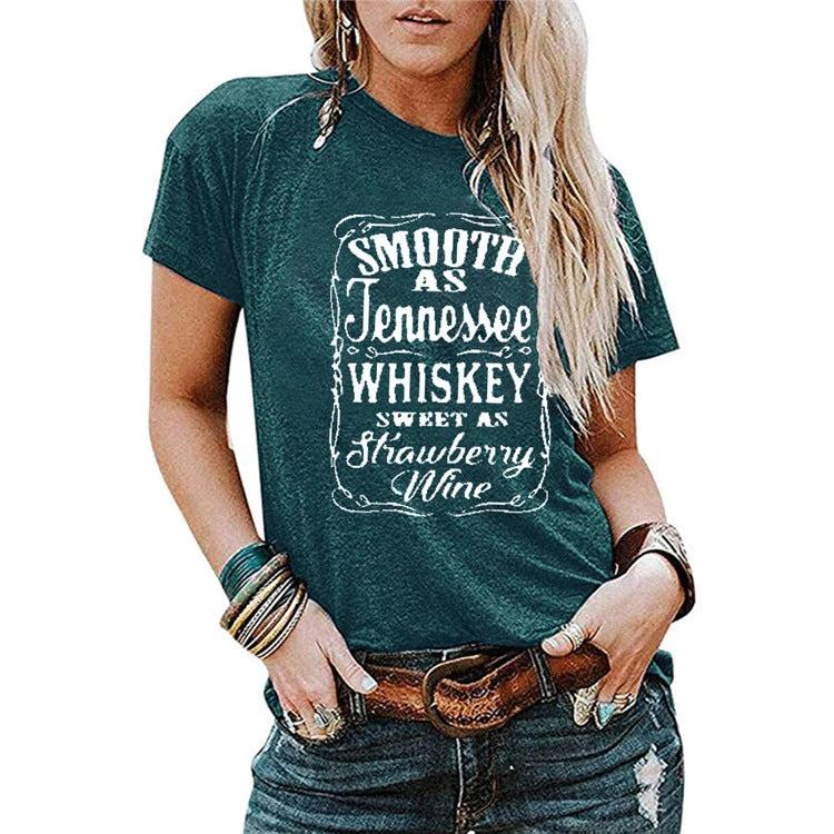 Ladies Blouse Letter Printing Round Neck Short - sleeved T-Shirt Women - MANDOTOS INTERNATIONAL0