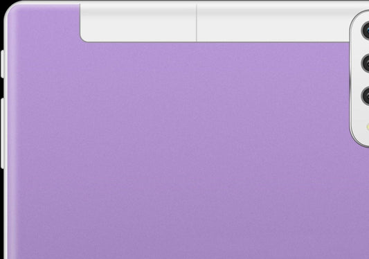 Tablet PC back in purple with white top edge and right-side triple-camera module; Ancient Energy brand.