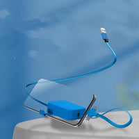 4 In 1 Retractable USB Cable Creative Macaron Type C Micro Cable For I Phone With Phone Stand Charging Data Cable Line Storage Box MANDOTOS