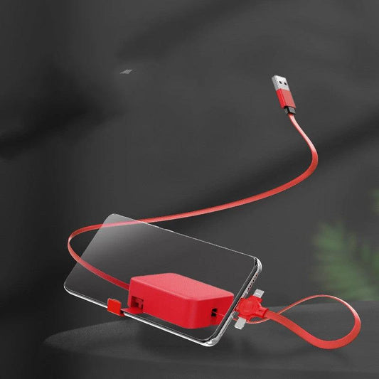 4 In 1 Retractable USB Cable Creative Macaron Type C Micro Cable For I Phone With Phone Stand Charging Data Cable Line Storage Box MANDOTOS