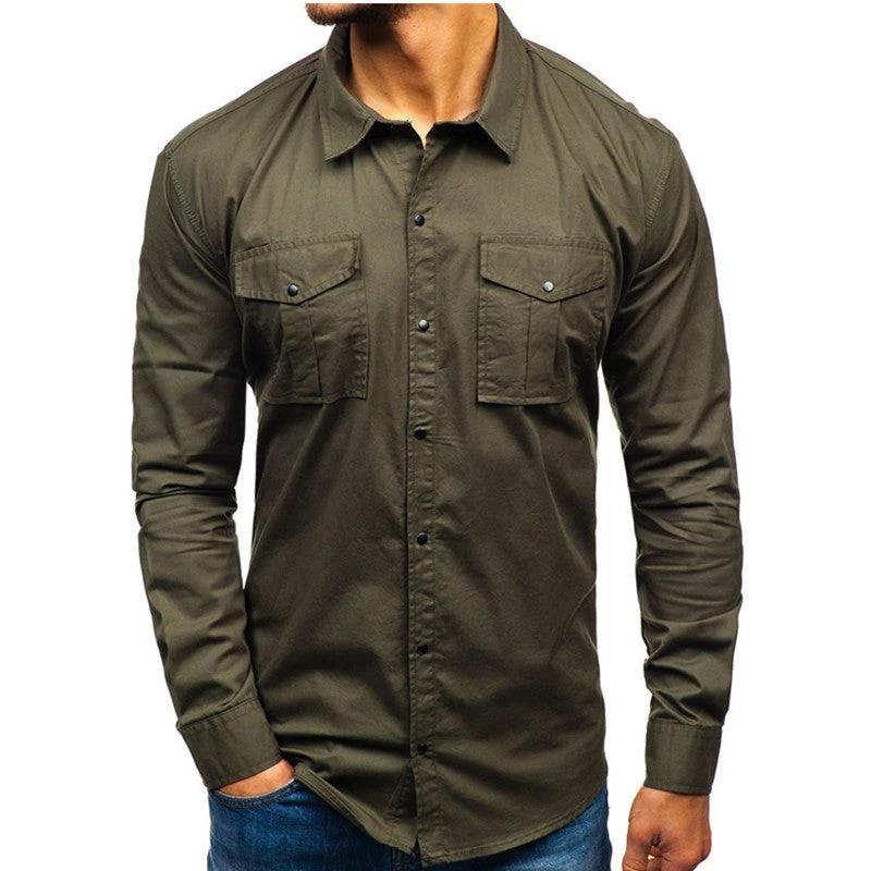 Men Autumn Winter Long Sleeve Blouse Man Cotton Shirt - MANDOTOS INTERNATIONAL0