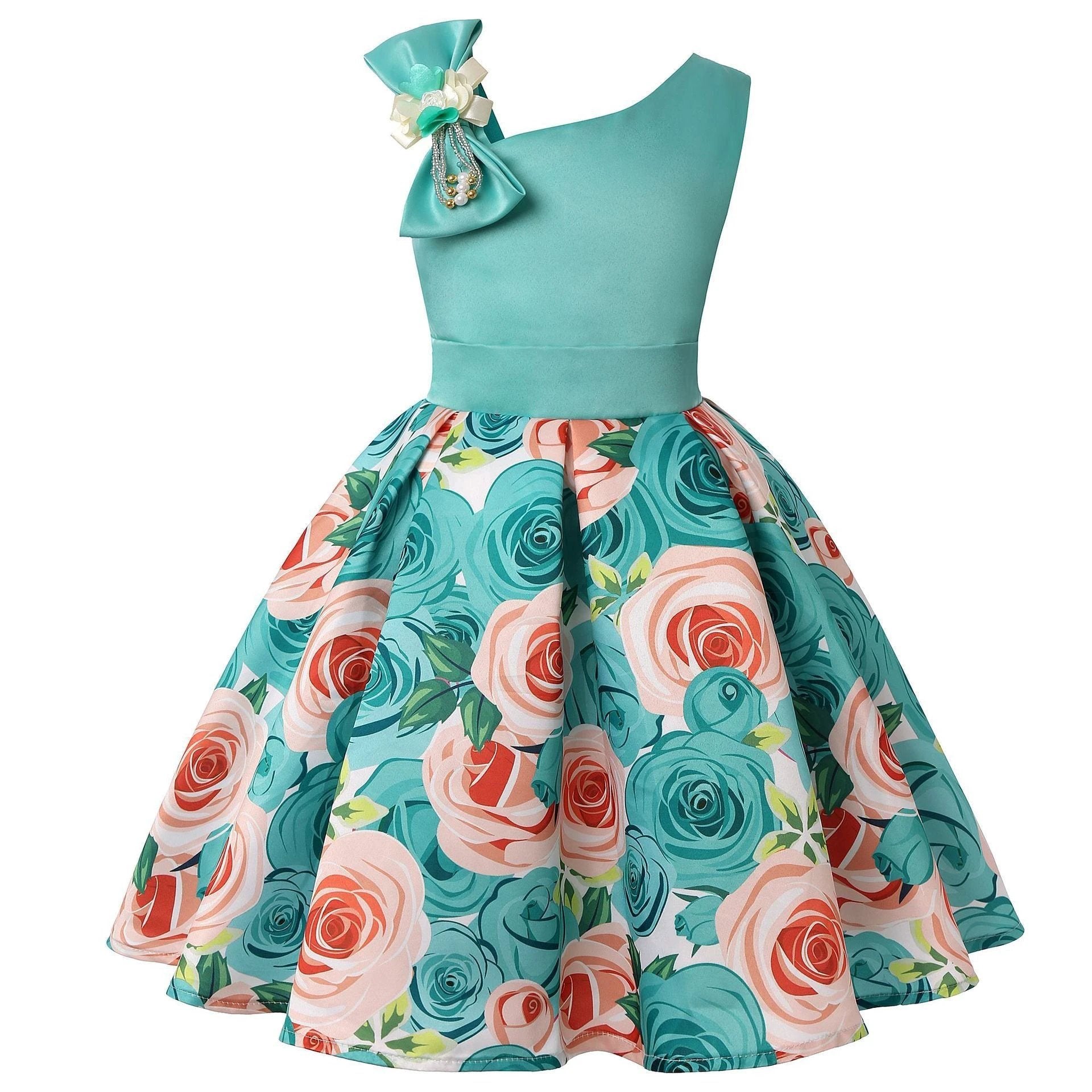 Girls' Dresses Girls' Princess Dresses Digital Print Children's Dresses MANDOTOS
