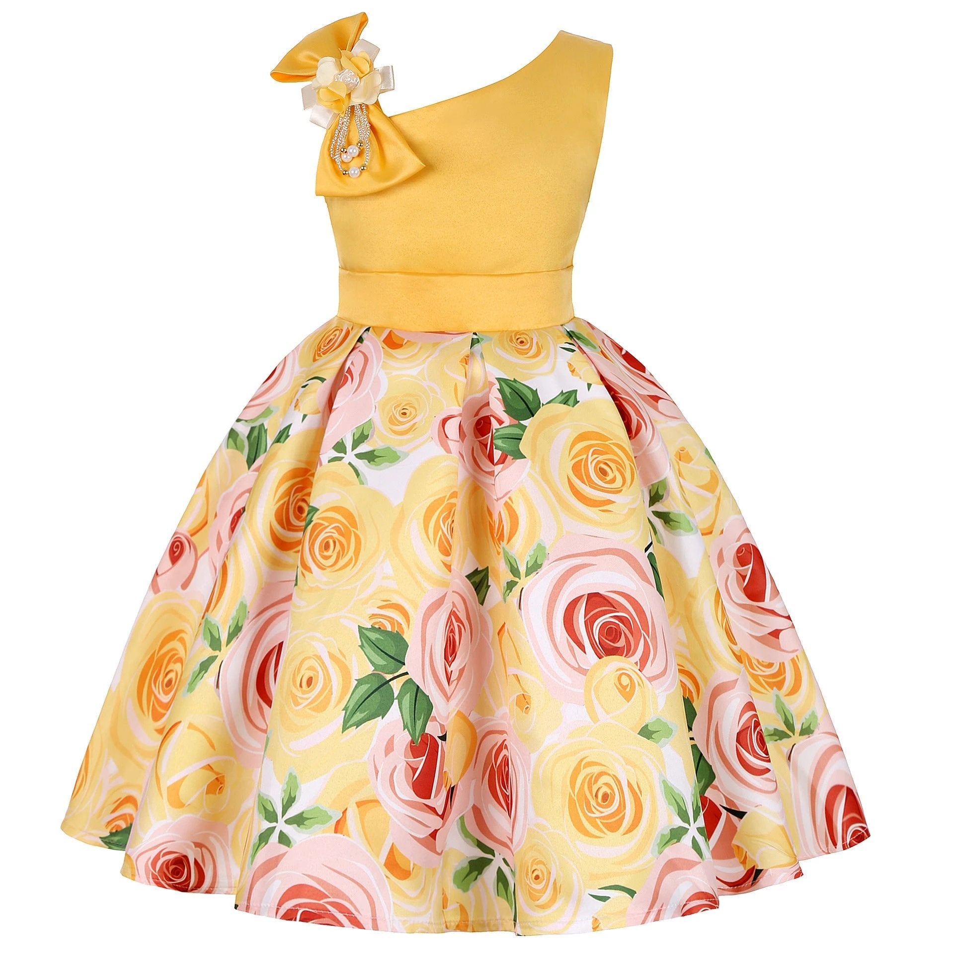 Girls' Dresses Girls' Princess Dresses Digital Print Children's Dresses MANDOTOS