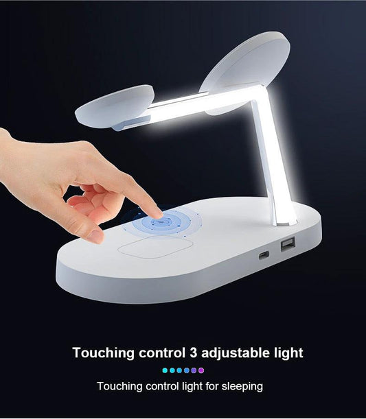 Multifunctional Five-In-One Magnetic Wireless Charging Watch Headset Desktop Mobile Phone Holder Charger 15W Fast Charge MANDOTOS