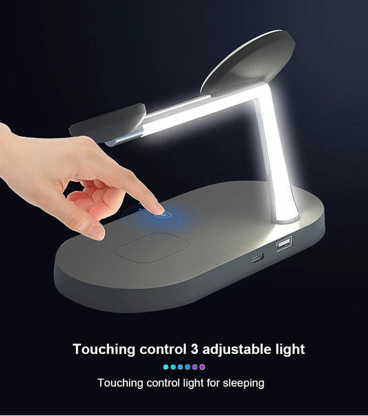 Multifunctional Five-In-One Magnetic Wireless Charging Watch Headset Desktop Mobile Phone Holder Charger 15W Fast Charge MANDOTOS
