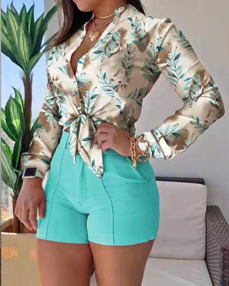 Independence Stand Rose Long Sleeve Blouse Woman - MANDOTOS INTERNATIONAL0