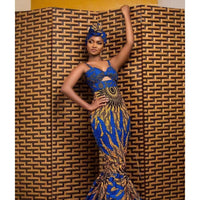 Digital Print Dress Fishtail MANDOTOS