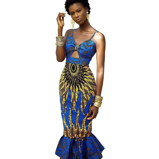 Digital Print Dress Fishtail MANDOTOS