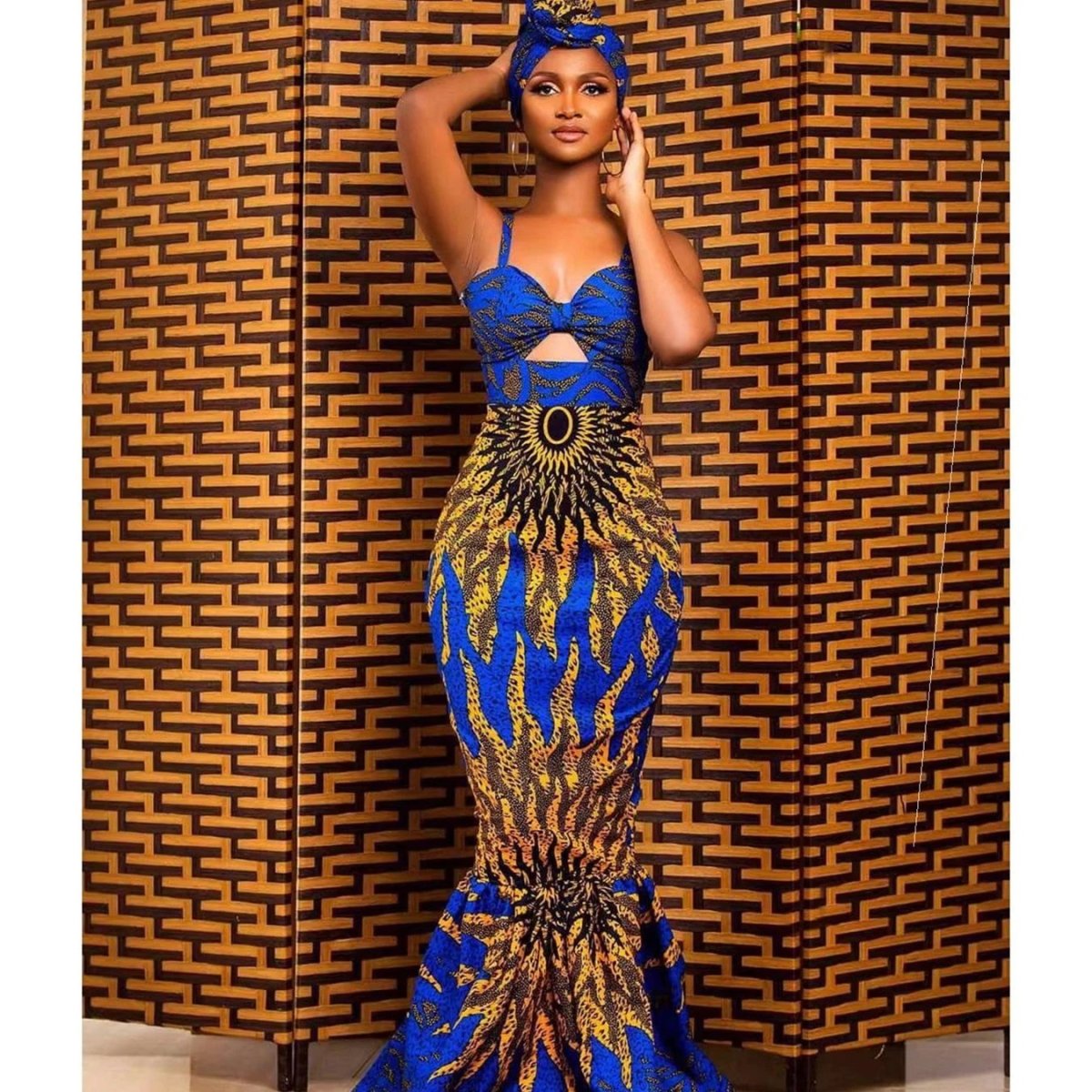 Digital Print Dress Fishtail MANDOTOS