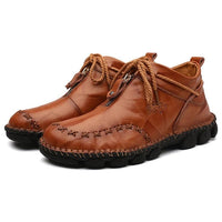 Martin Boots Men'S Leather British Short Boots Hand-Stitched Large Size Men'S Retro Leather Boots MANDOTOS