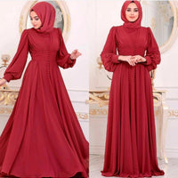Muslim Women's Clothing Long Sleeve Chiffon Dress MANDOTOS