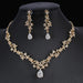 Golden Zircon Jewelry Set Bridal Necklace Earrings Wedding Two - piece Set - MANDOTOS INTERNATIONAL0