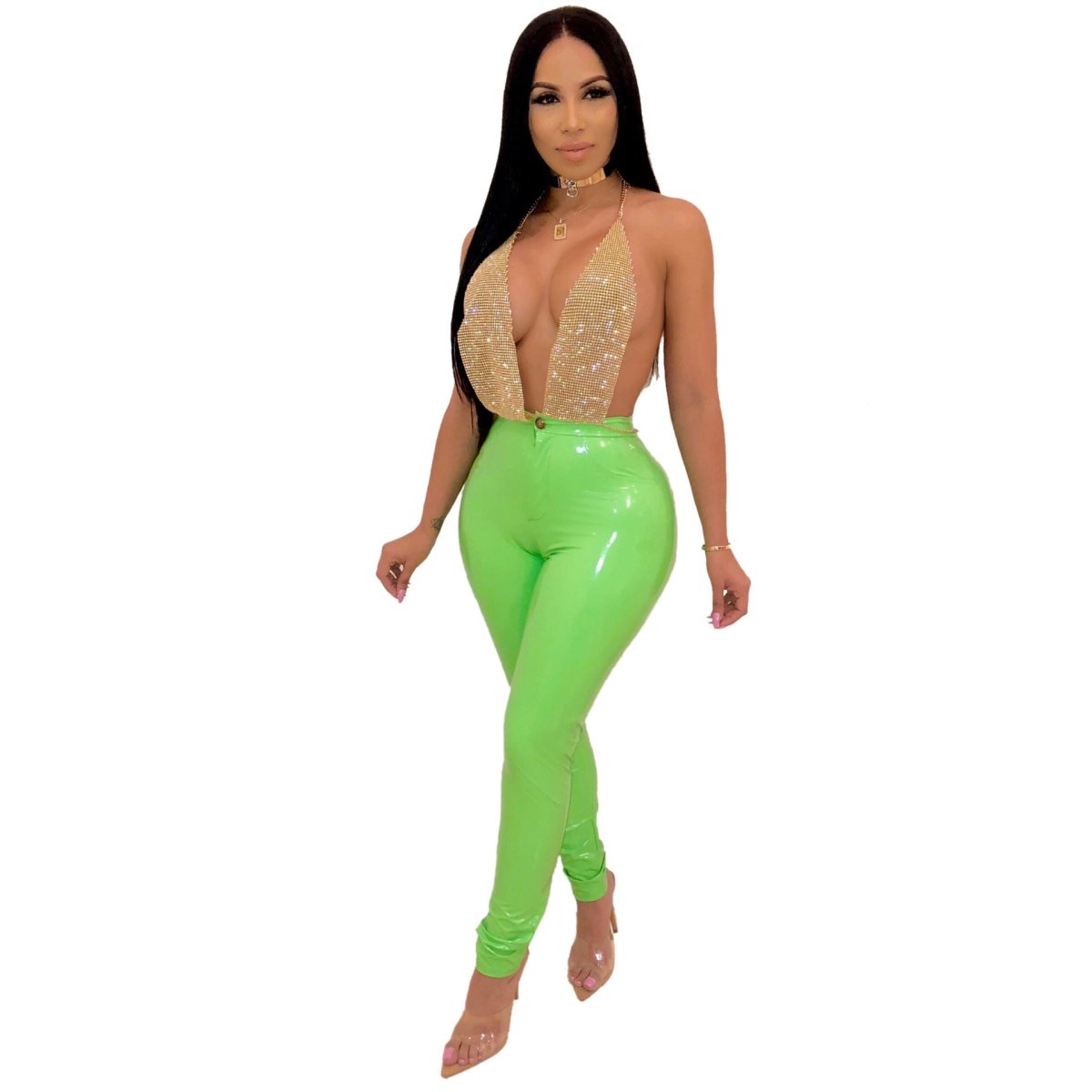High elasticity plus velvet thick PU leather pants - MANDOTOS INTERNATIONAL0