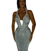 Sexy Sequined Banquet Dress Sheath Trailing Evening Dress MANDOTOS