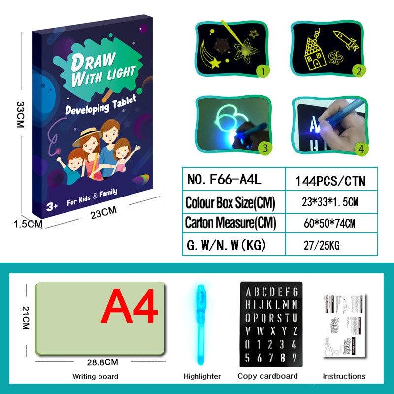 Educational Toy Drawing Pad 3D Magic 8 Light Effects Puzzle Board Sketchpad MANDOTOS